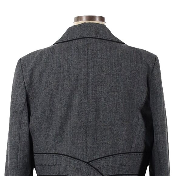 Classiques Entier Gray Wool Blend Fitted Blazer Jacket 16 Three Button Career - Picture 4 of 10